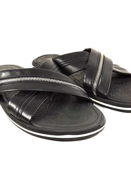 BALDININI ?? MEN\'S BLACK SOFT LEATHER COMFORT FLAT SUMMER SANDALS main image 5